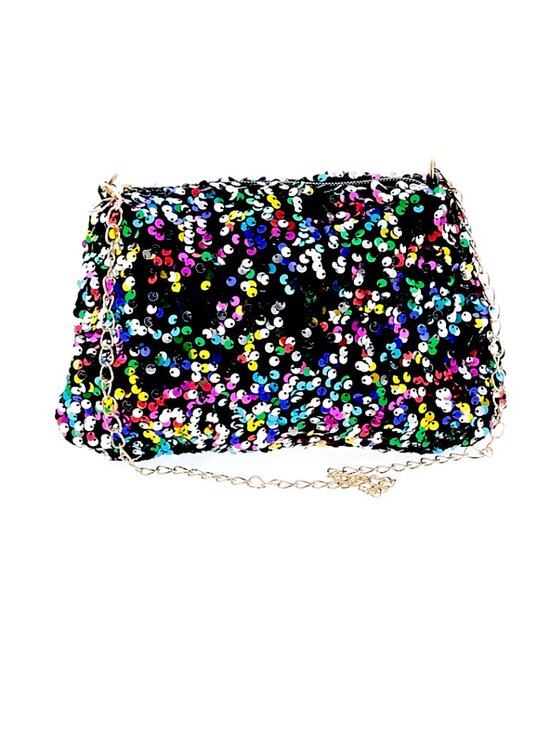 None Handbags - Rainbow Sequin Glitter Clutch / Crossbody Bag - Excellent